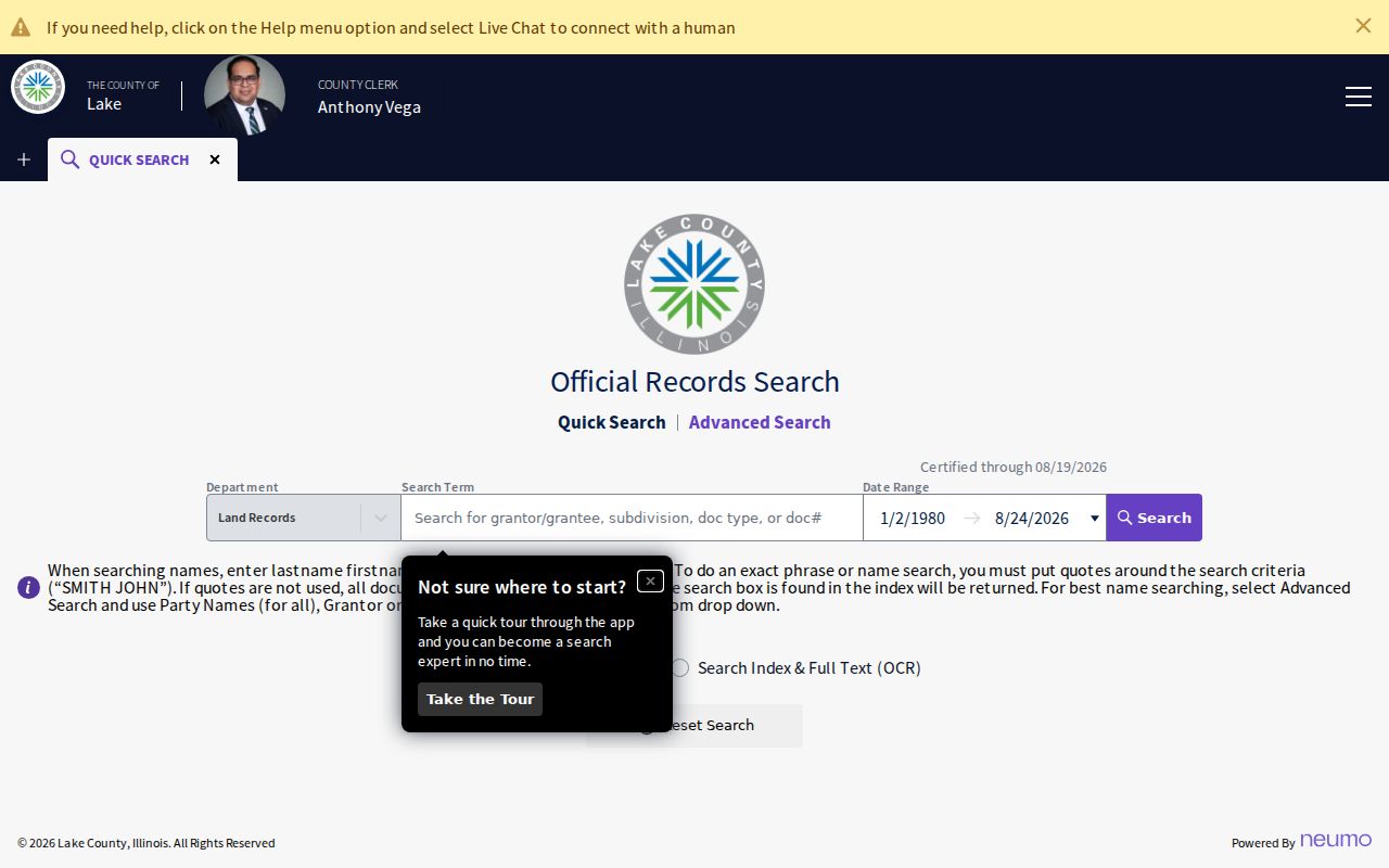 Round Lake Beach residents directory recorded documents portal